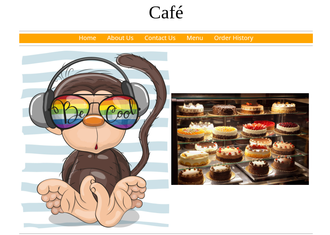 Café website defaced with monkey illustration