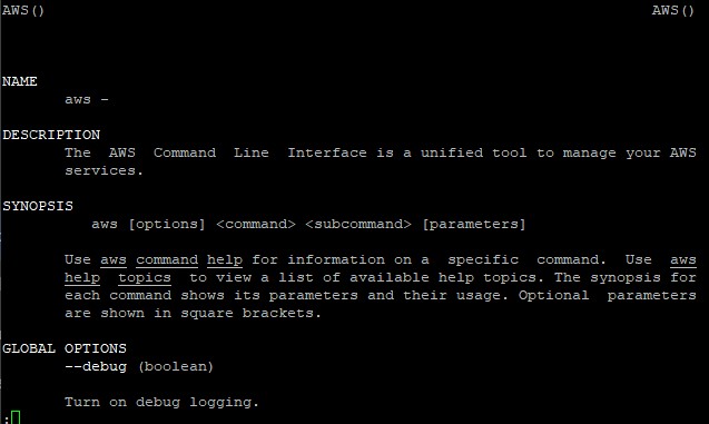 Terminal showing confirmation of AWS CLI deployment and help verification