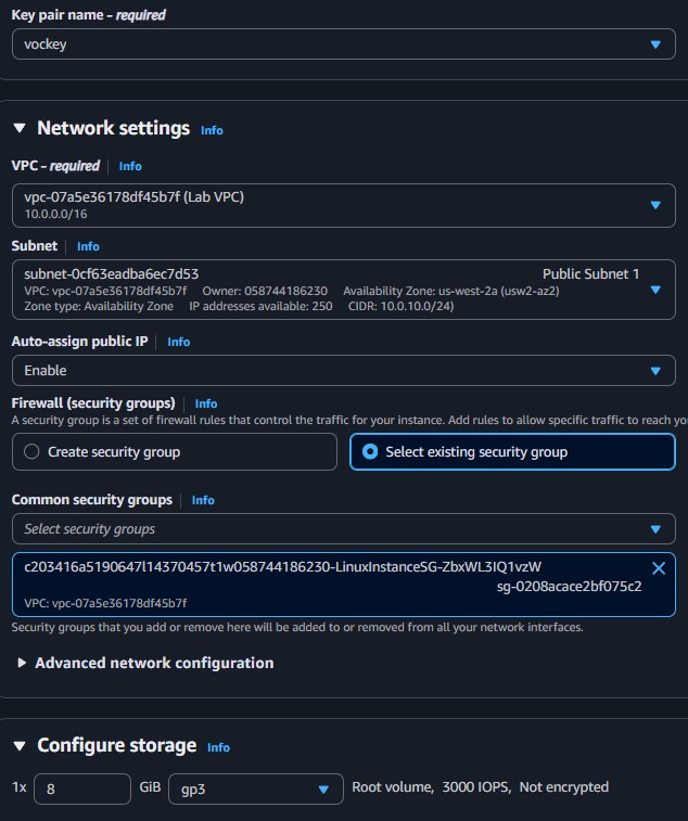 EC2 instance network configuration