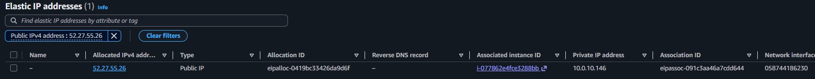 Elastic IP allocated and associated