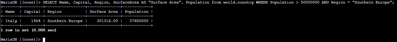 Challenge query returning Italy