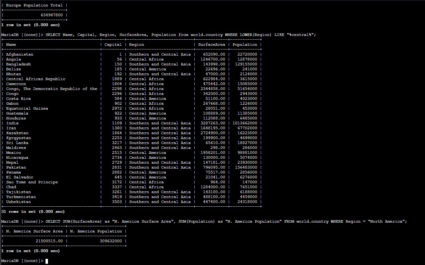 SUM alias LOWER and challenge query results